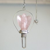 Angel Pendulum with Ring - Rose Quartz