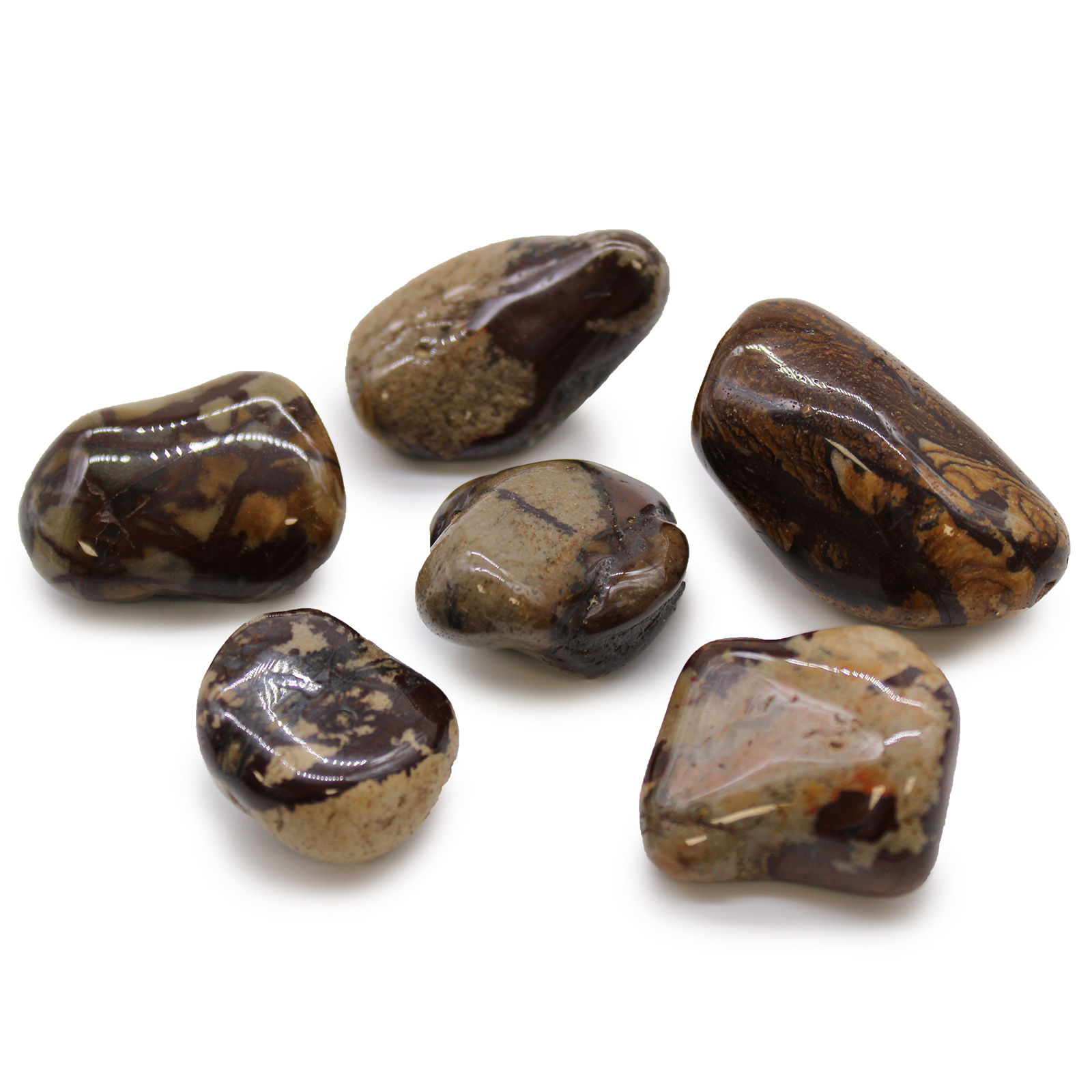 6 x Large African Tumble Stones - Jasper - Nguni
