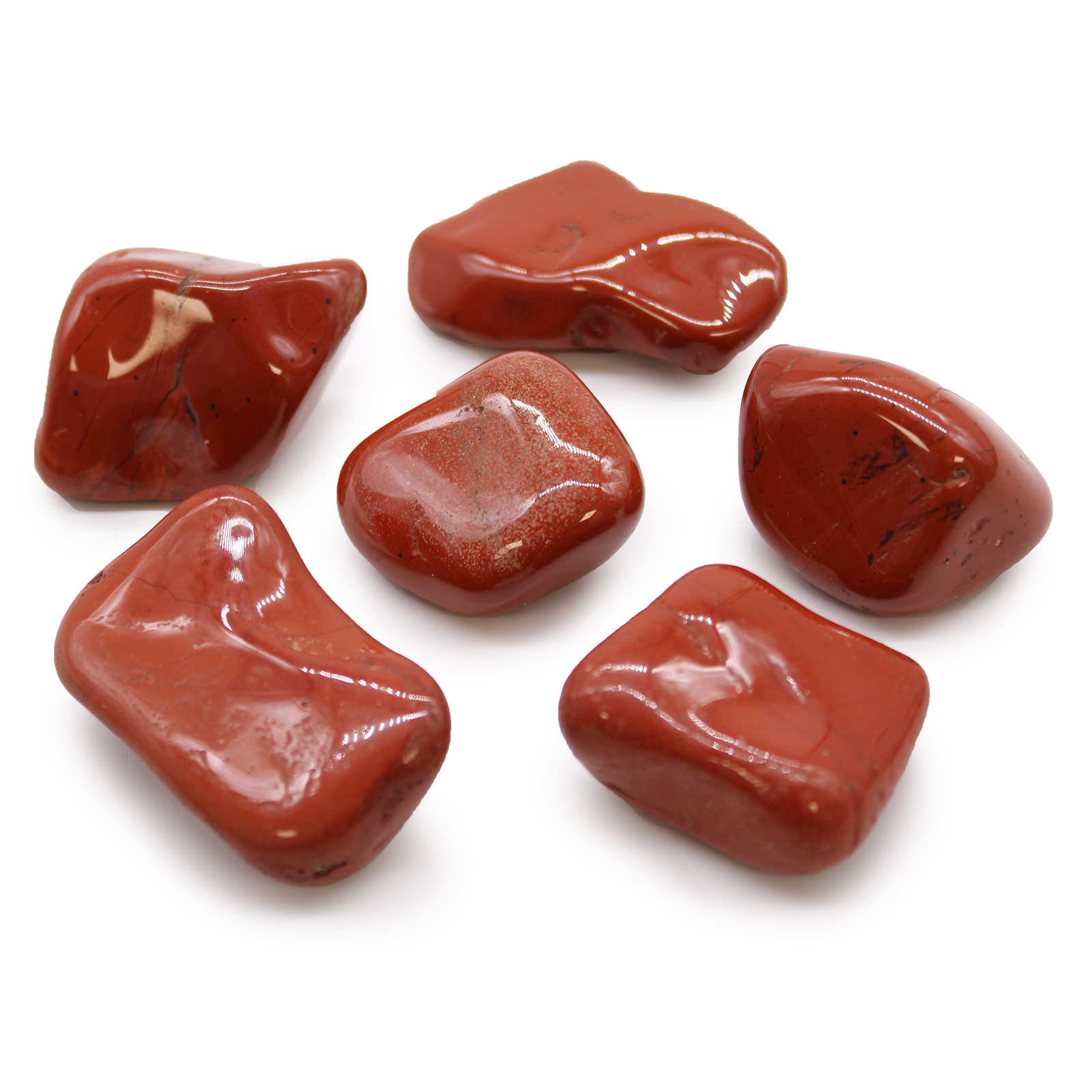 6 x Large African Tumble Stones - Jasper - Red