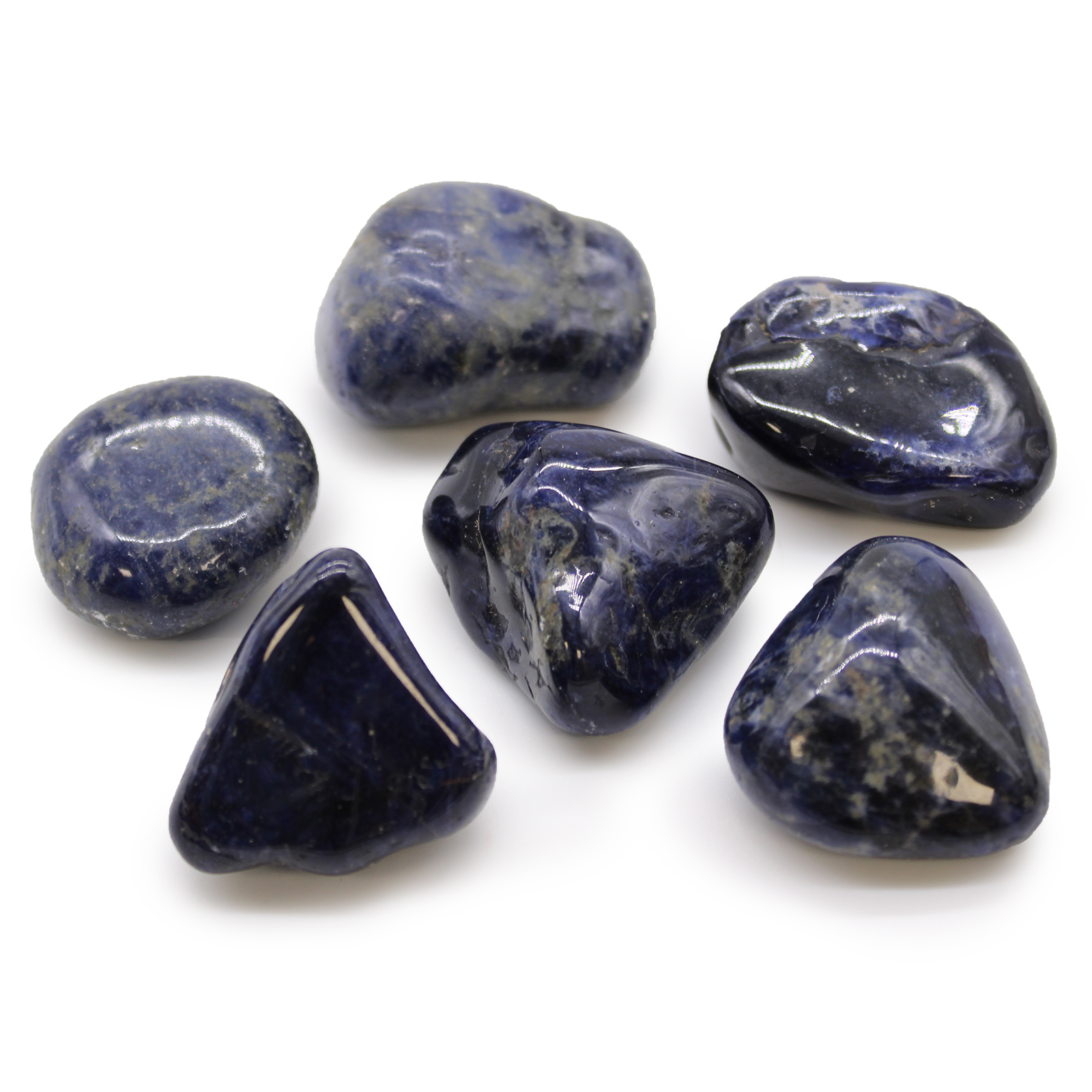 6 x Large African Tumble Stones - Sodalite - Pure Blue