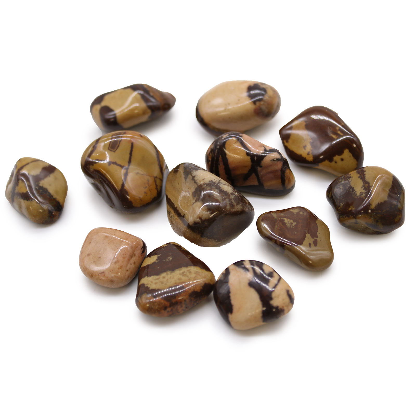 12 x Medium African Tumble Stones - Jasper Nguni