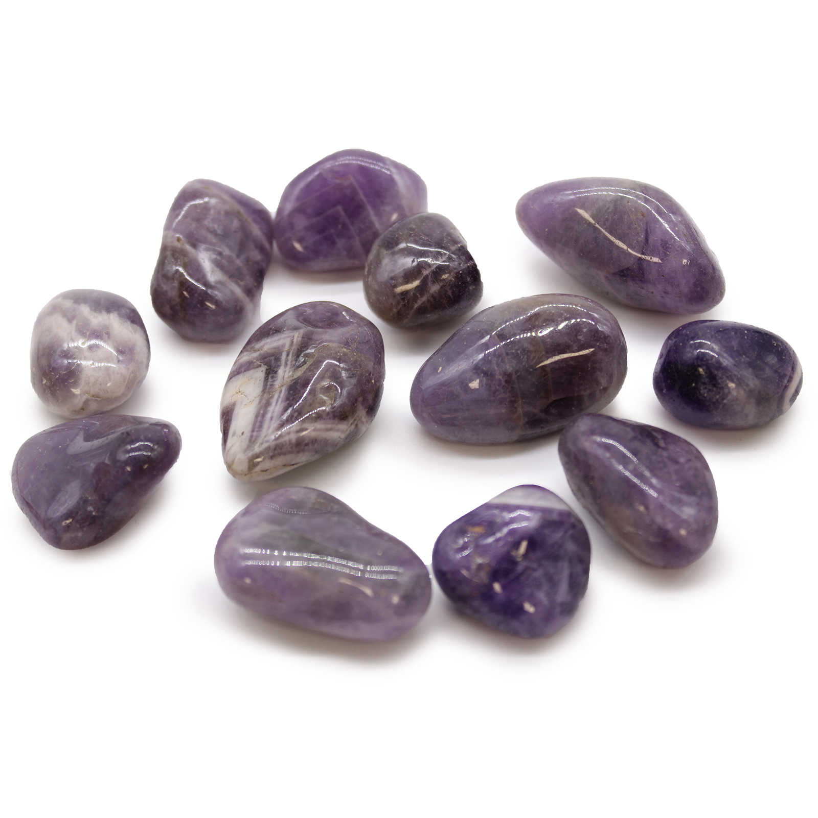 12 x Medium African Tumble Stones - Amethyst