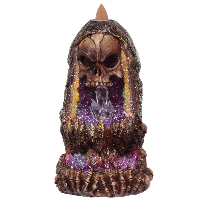 Backflow Incense Burner - Skull Crystal Cave