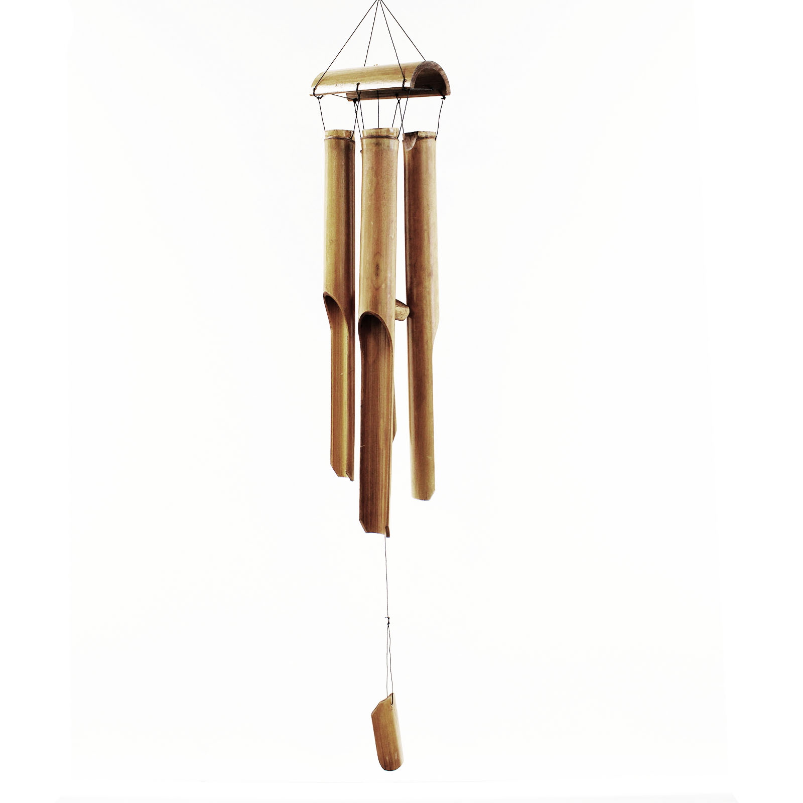 Bamboo Wind Chimes Natural Finish - 4 Tubes - Large