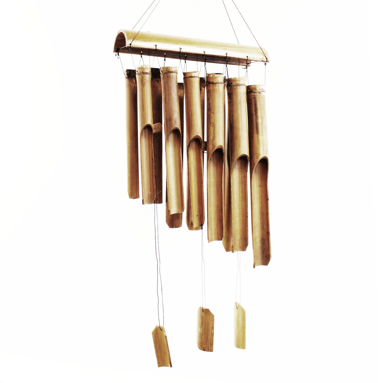 Bamboo Wind Chimes Natural Finish - 12 Tubes - Large