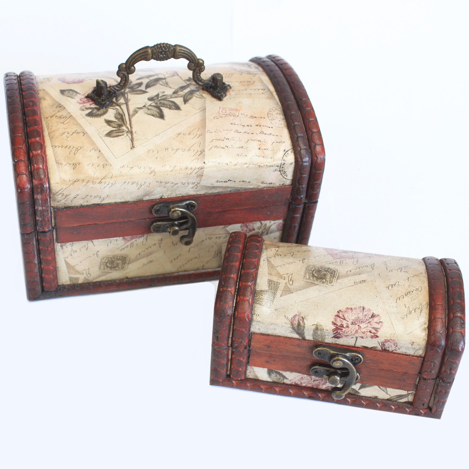 Set of 2 Colonial Boxes - Rose Design