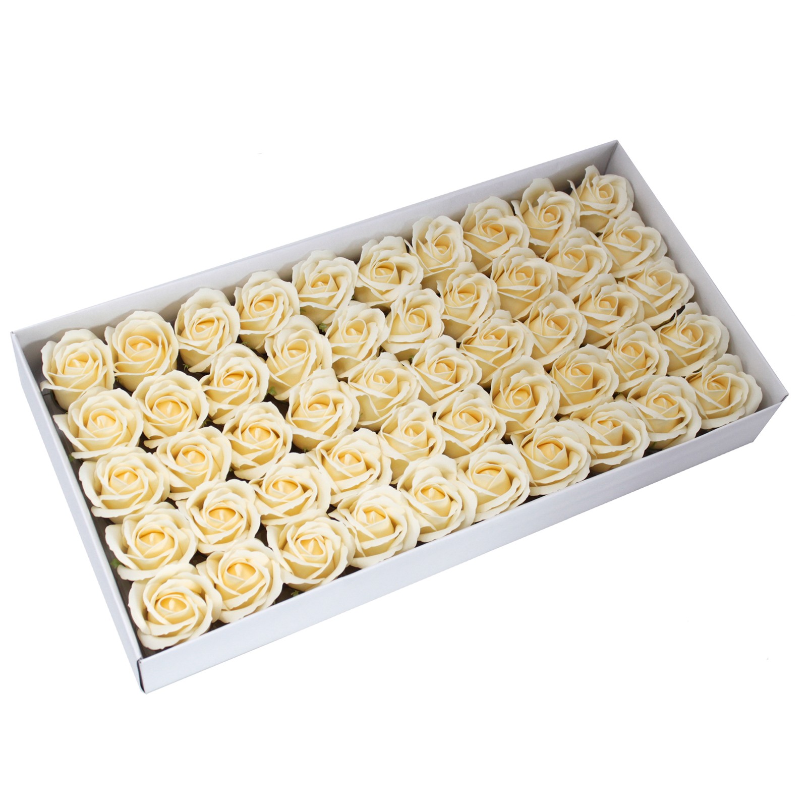 10 x Craft Soap Flowers - Med Rose - Ivory