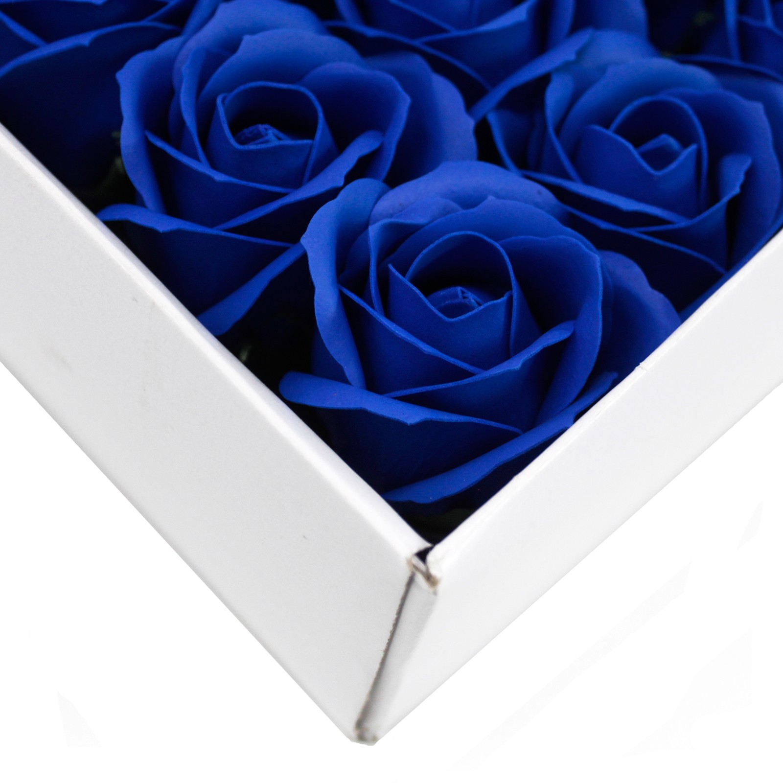 10 x Craft Soap Flowers - Med Rose - Royal Blue