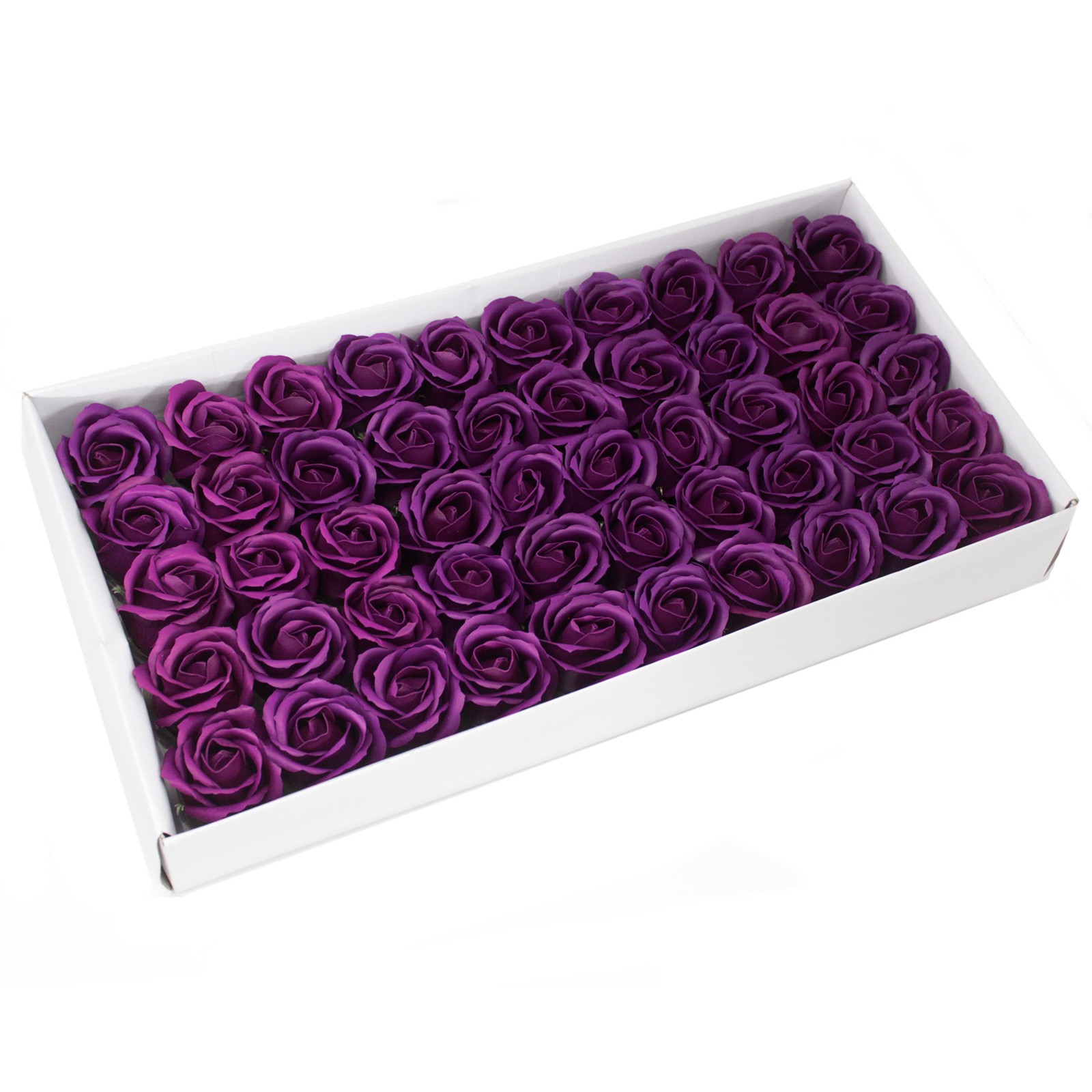 10 x Craft Soap Flowers - Med Rose - Deep Violet - Click Image to Close