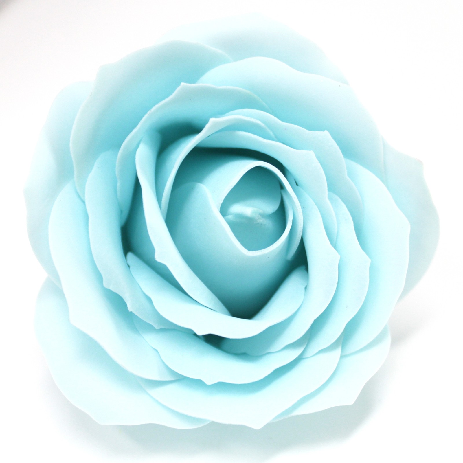 10 x Craft Soap Flowers - Lrg Rose - Baby Blue