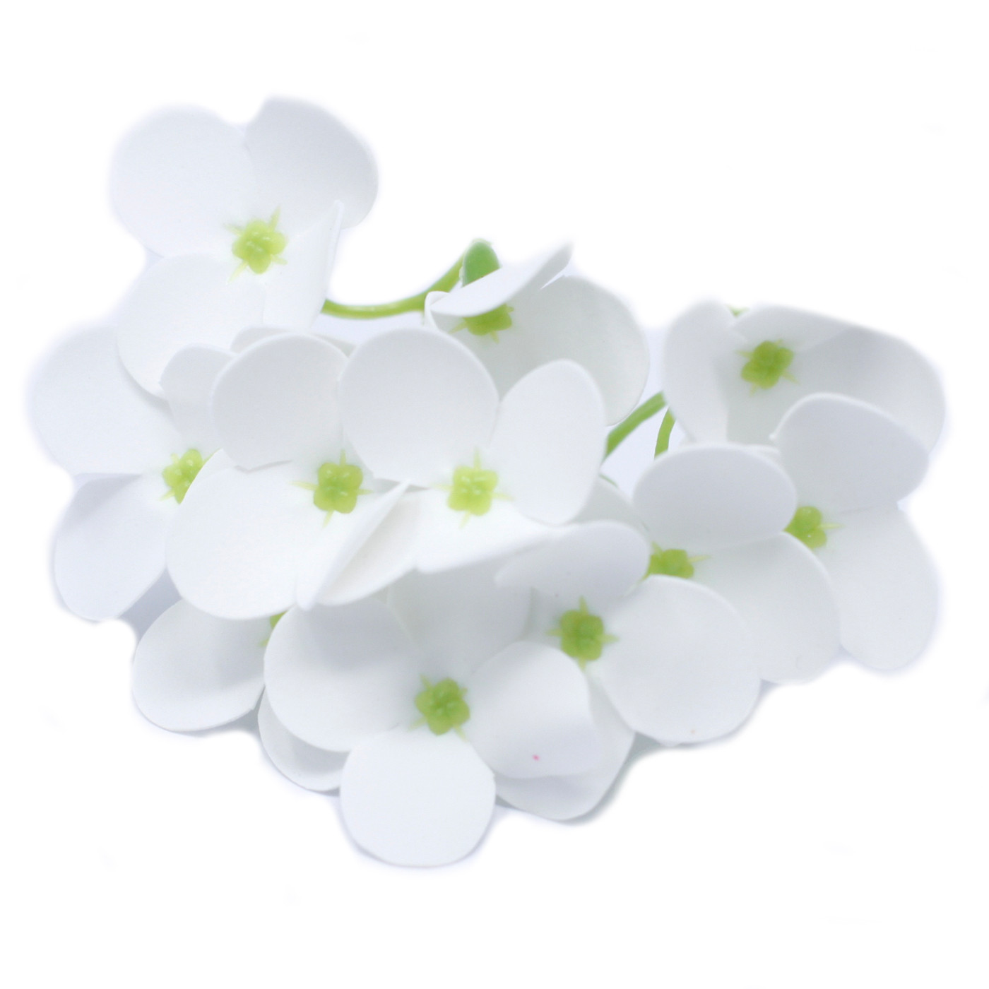10 x Craft Soap Flowers - Hyacinth Bean - White