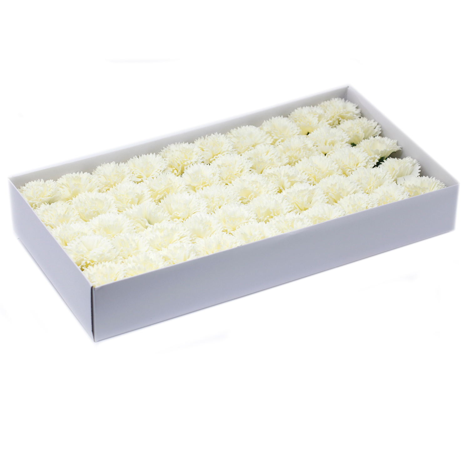 10 x Craft Soap Flowers - Carnations - Cream