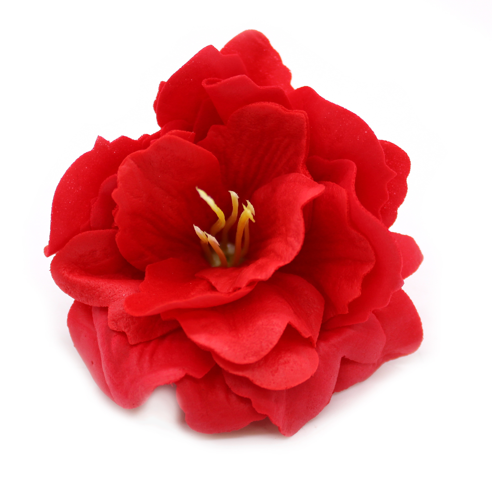 10 x Craft Soap Flowers - Small Peony - Red
