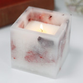 Enchanted Candle - Large Square - Rose - Click Image to Close