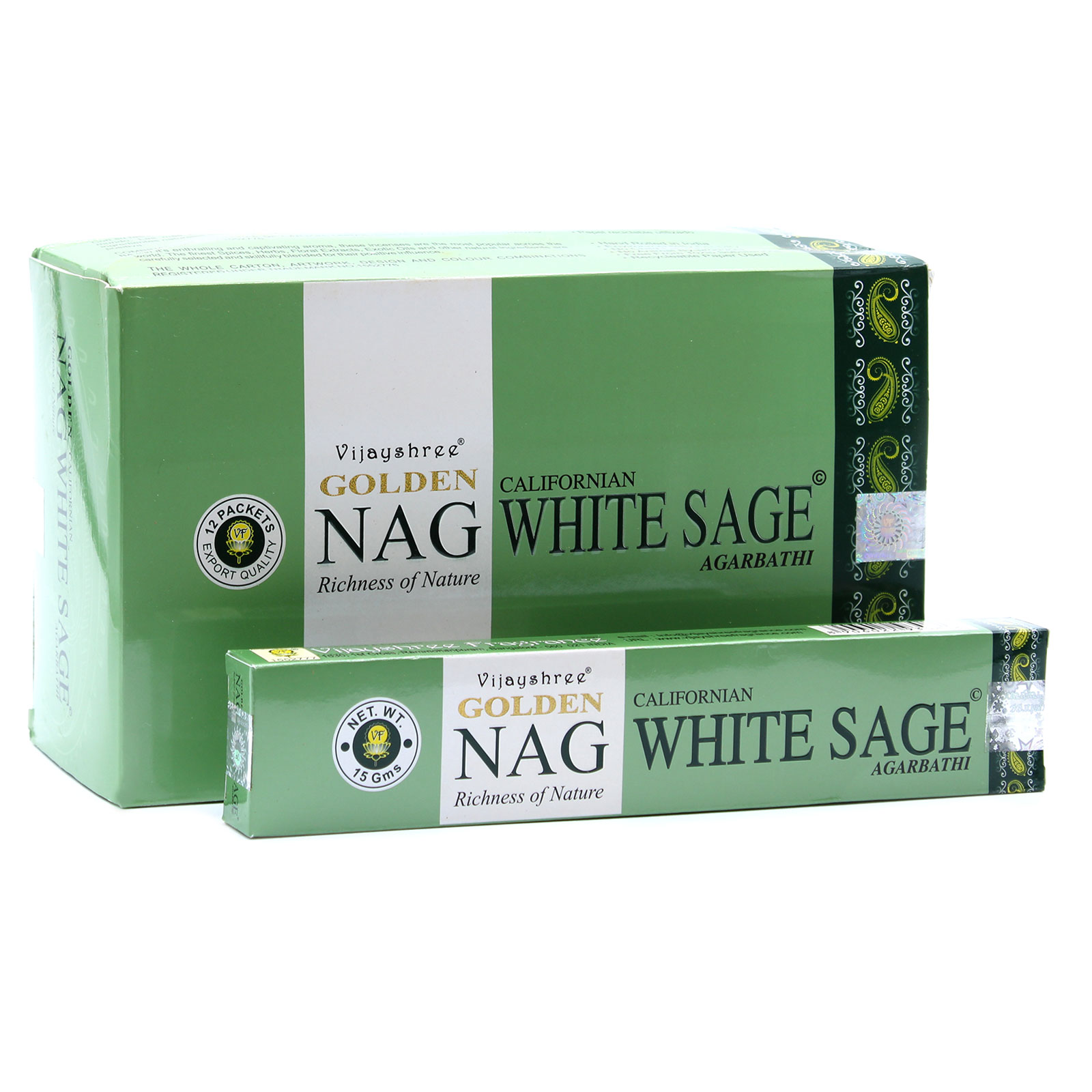 3 x Packs 15g Golden Nag - White Sage Incense