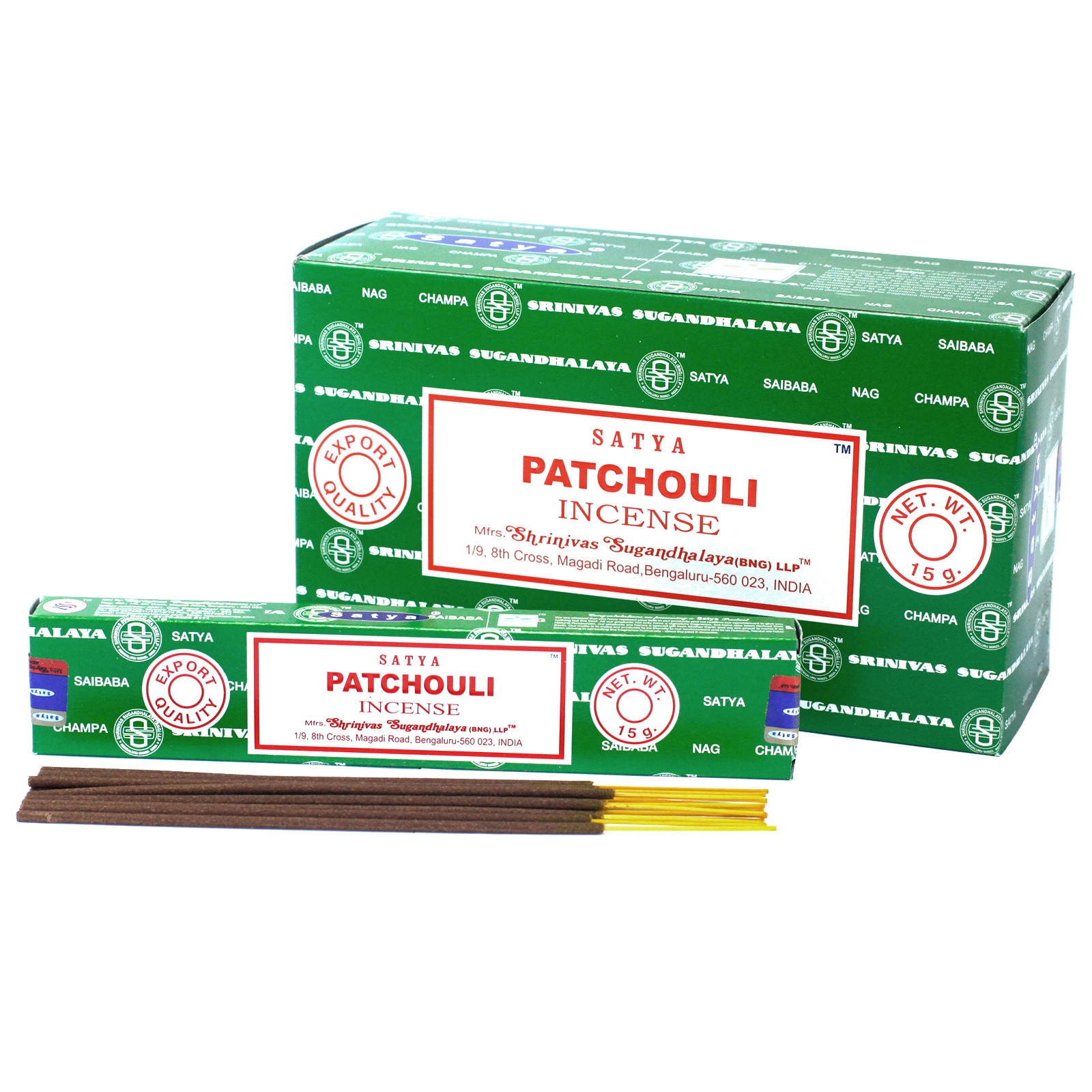 3 x 15g Packs Satya Incense Sticks - Patchouli