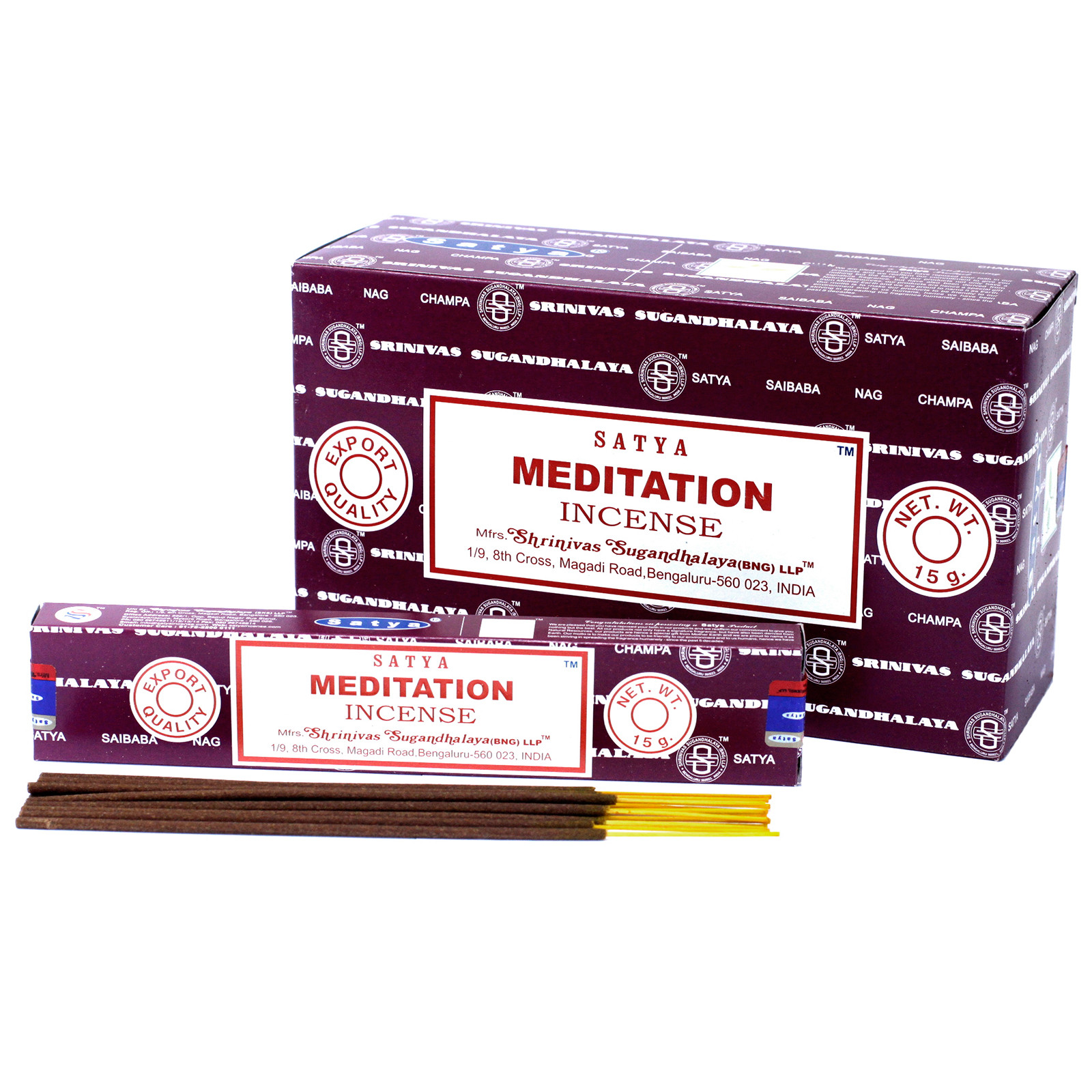 3 x 15g Packs Satya Incense Sticks - Meditation
