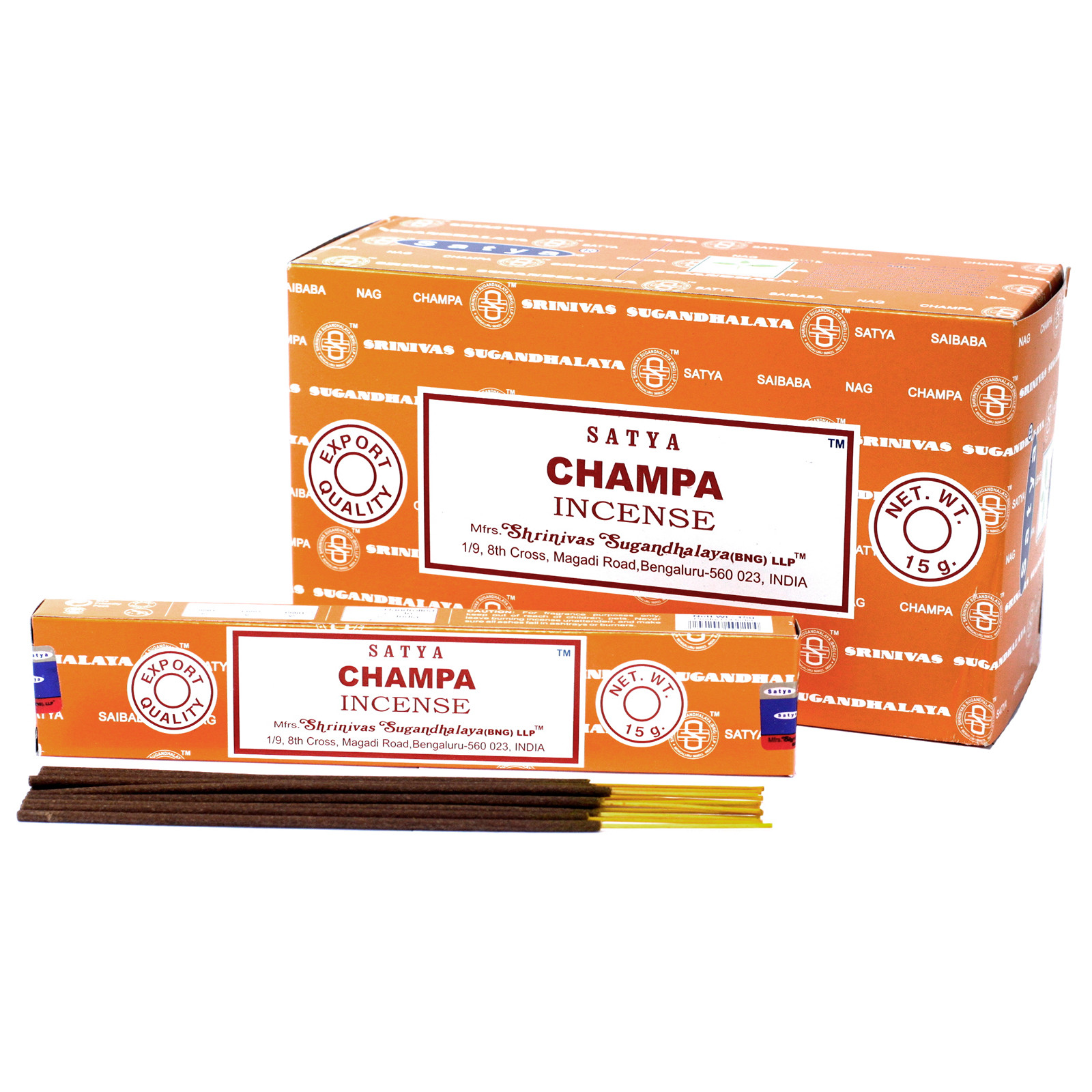 3 x 15g Packs Satya Incense Sticks - Champa - Click Image to Close