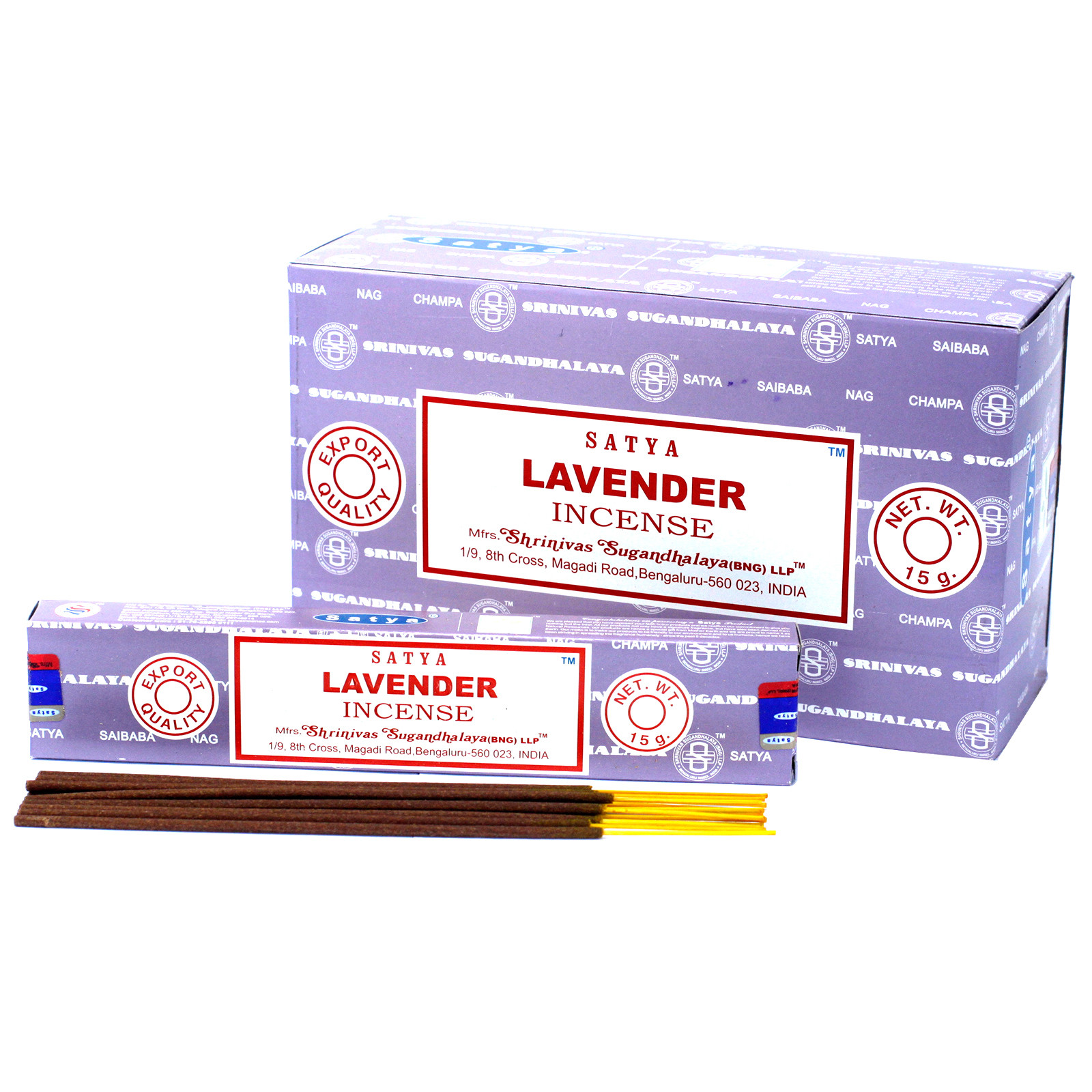 3 x 15g Packs Satya Incense Sticks - Lavender