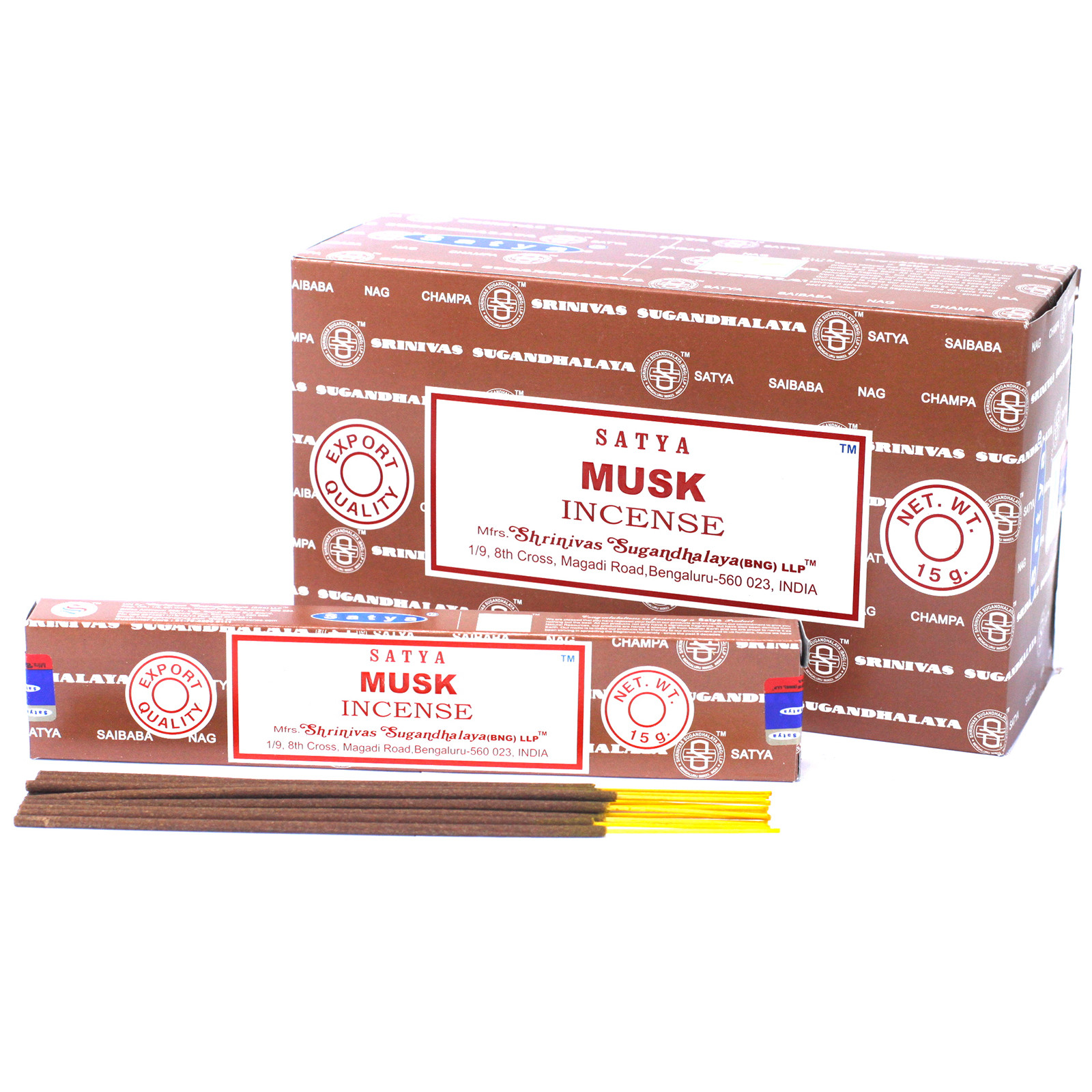 3 x 15g Packs Satya Incense Sticks - Musk - Click Image to Close