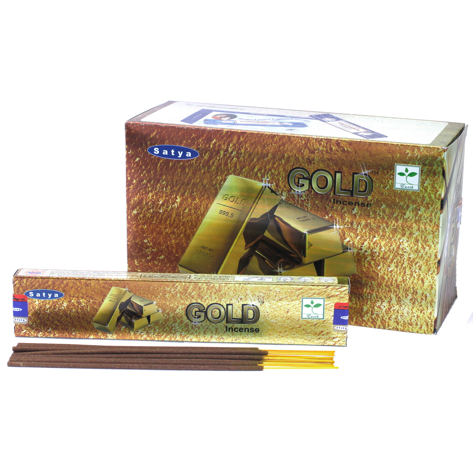 3 x 15g Packs Satya Incense Sticks - Gold