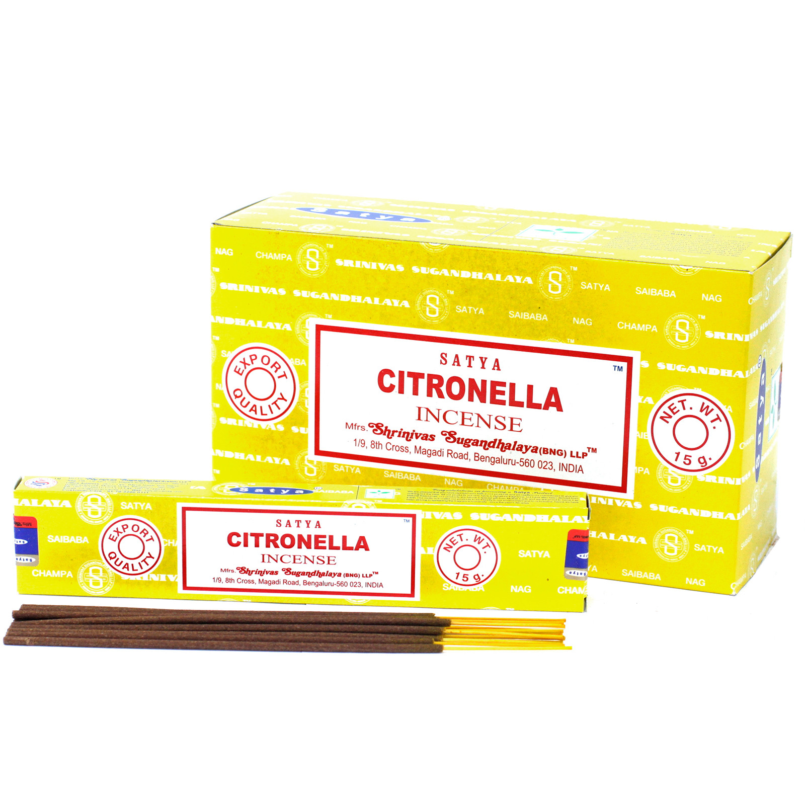 3 x 15g Packs Satya Incense Sticks - Citronella - Click Image to Close