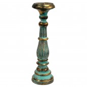 Large Candle Stand - Turquoise & Gold - Click Image to Close