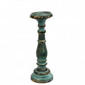 Medium Candle Stand - Turquoise & Gold
