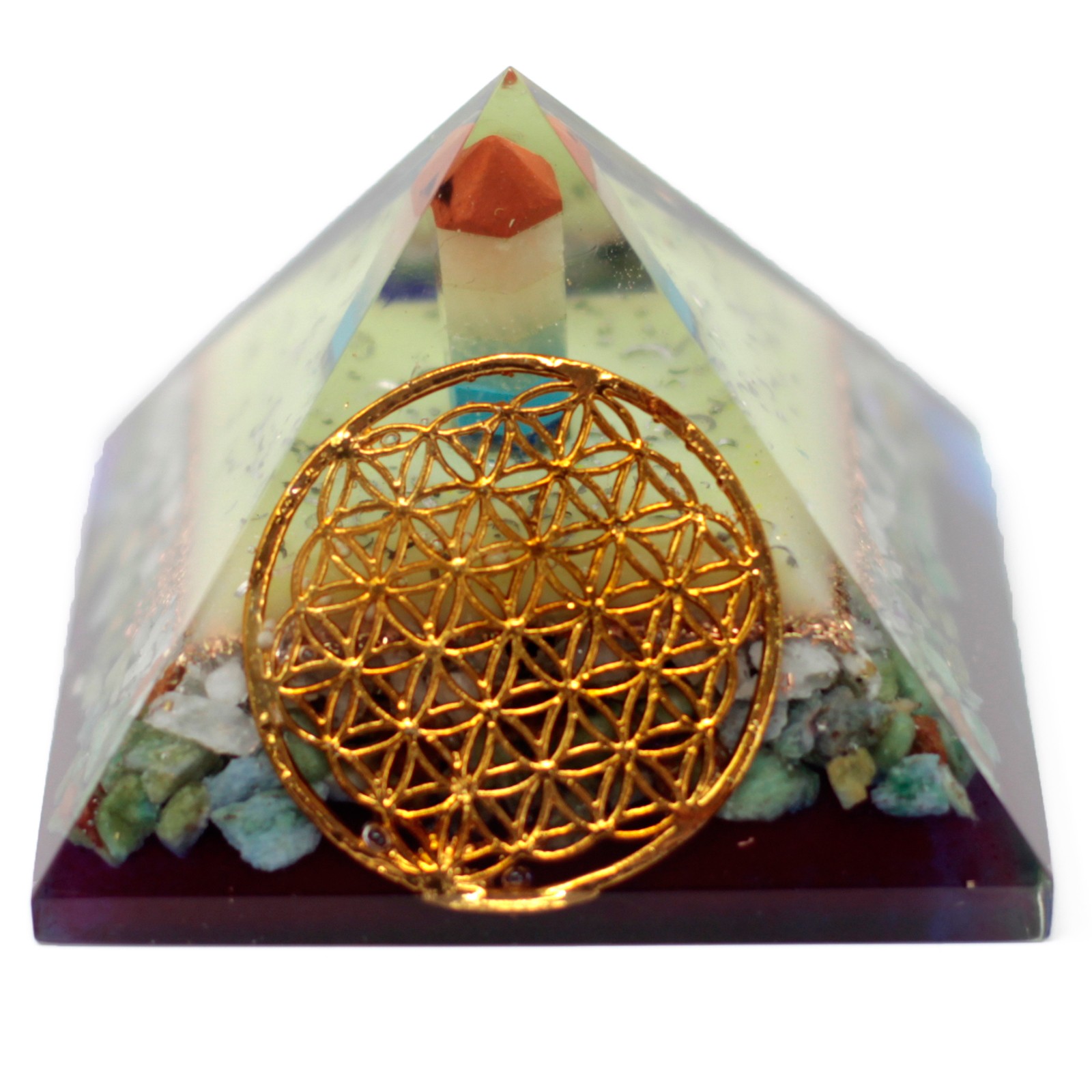 Large Organite Pyramid - Flower of life symbol