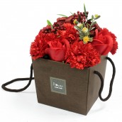 Soap Flower Bouquet - Red Rose and Carnation