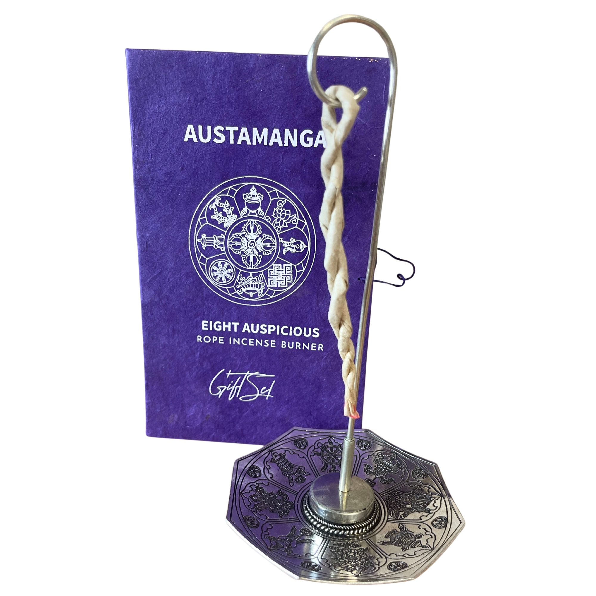 Rope Incense and Silver Plated Holder Set - Astamangal
