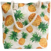 Rope Handle Bag - Pineapples - Click Image to Close