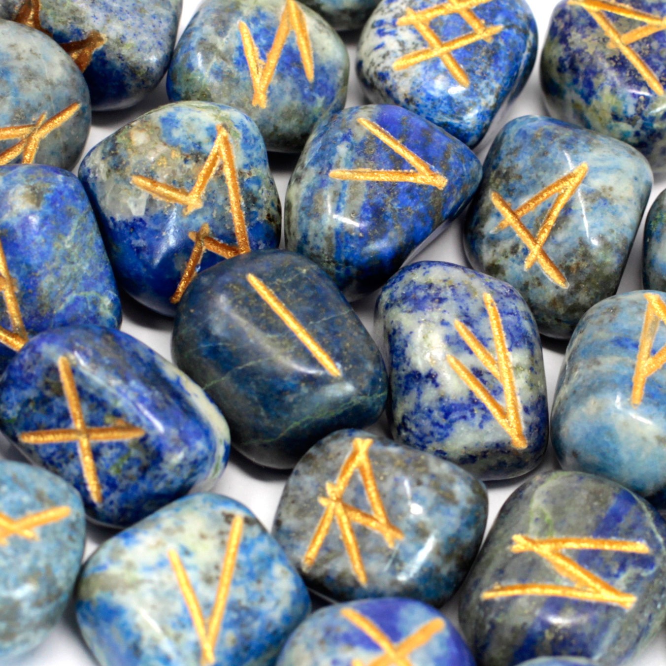 Indian Runes in Pouch - Lapis