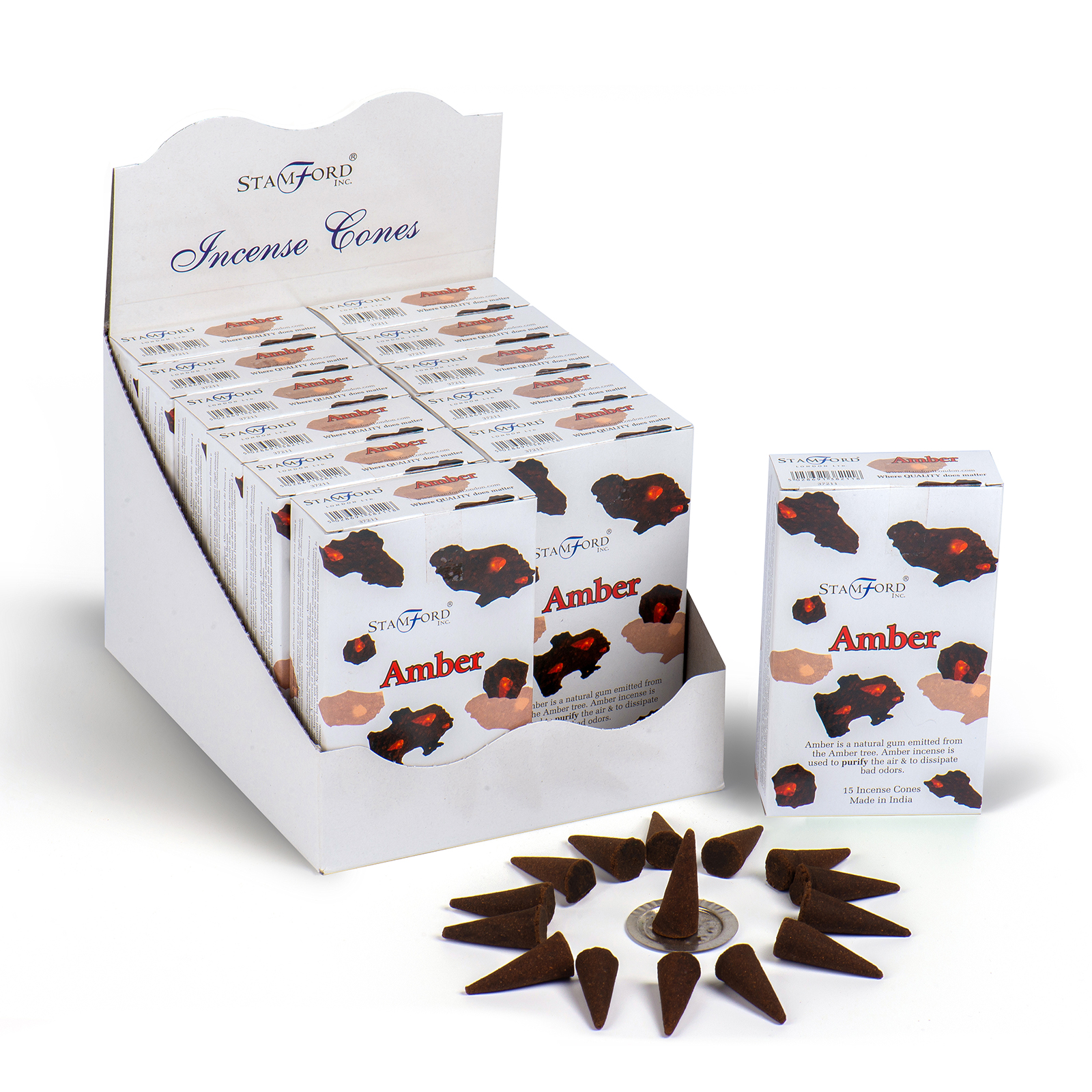 5 x Packs Premium Incense Cones - Amber
