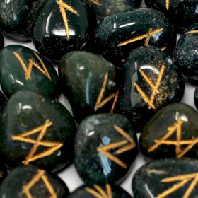 Indian Runes in Pouch - Bloodstone - Click Image to Close