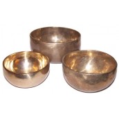 Set of 3 Handmade Brass Singing Bowls - Click Image to Close