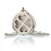 Aromatherapy Diffuser Necklace - Four Leaf Clover 30mm - Click Image to Close