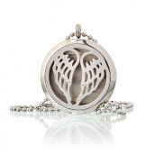 Aromatherapy Diffuser Necklace - Angel Wings 30mm - Click Image to Close