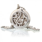 Aromatherapy Diffuser Necklace - Music Notes 25mm - Click Image to Close
