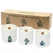 Pack of 3 Large Botanical Candles - Victorian Peony - Click Image to Close