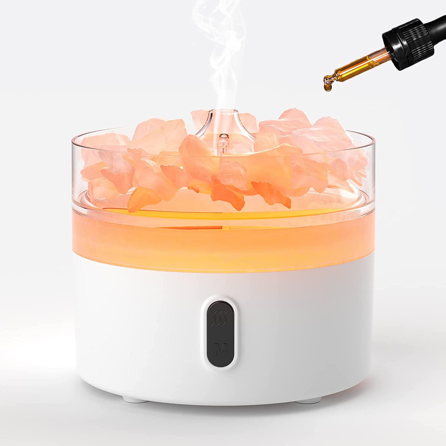 Himalayan Salt Aroma Diffuser - Night Light - USB - Flame Effect - Click Image to Close