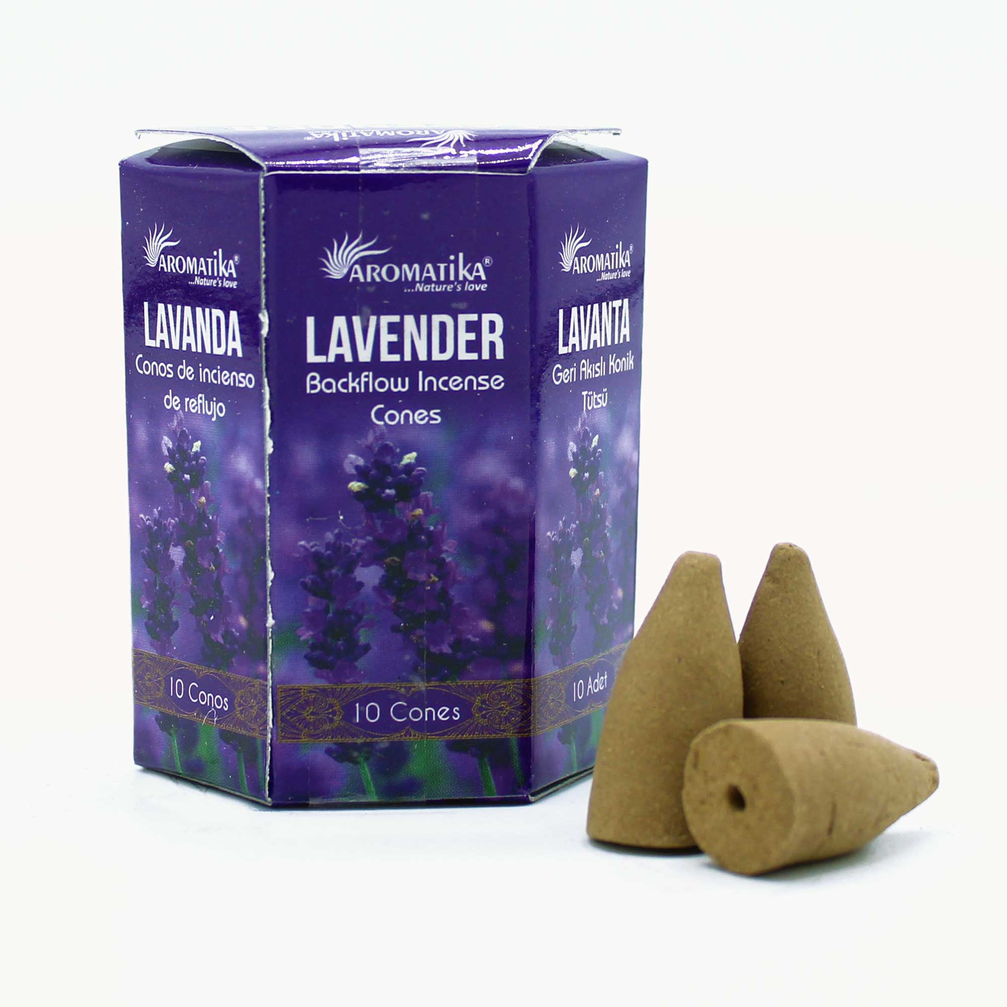 3 x Packs of 10 Masala Backflow Incense Cones - Lavender - Click Image to Close