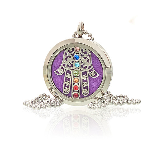Aromatherapy Jewellery Necklace - Hamsa Chakra - 30mm - Click Image to Close