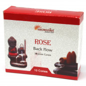 30 Aromatika Backflow Incense Cones - Rose - Click Image to Close