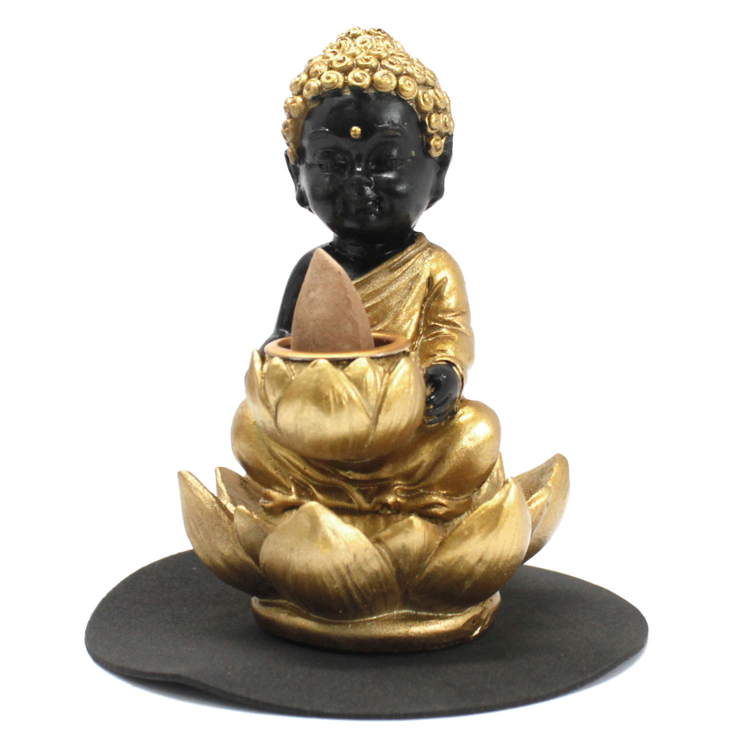 Backflow Incense Burner - Buddha and Lotus Flower - Click Image to Close