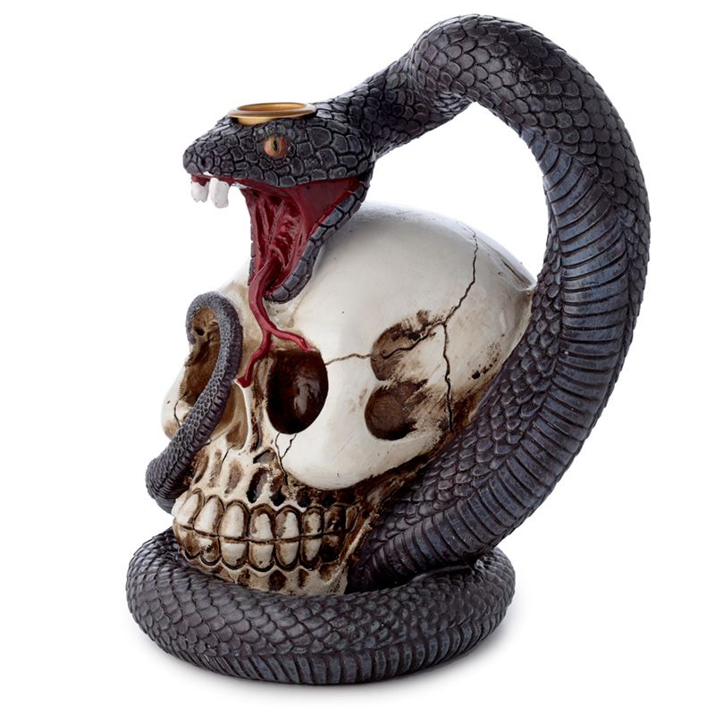 Backflow Incense Burner - Snake and Skull - Click Image to Close