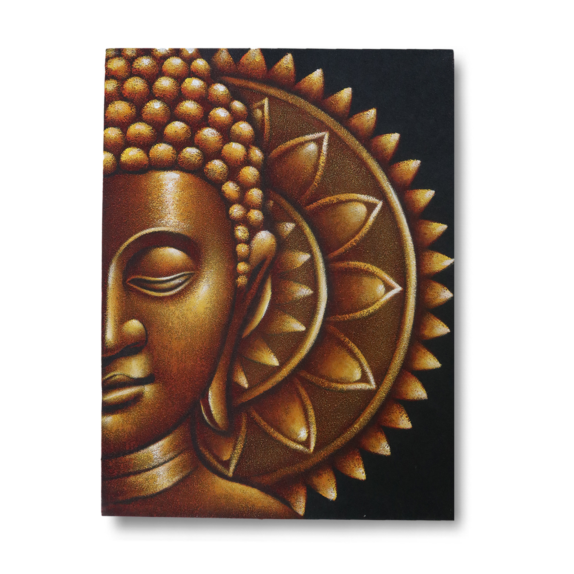 Gold Half Buddha Mandala 60x80cm - Click Image to Close