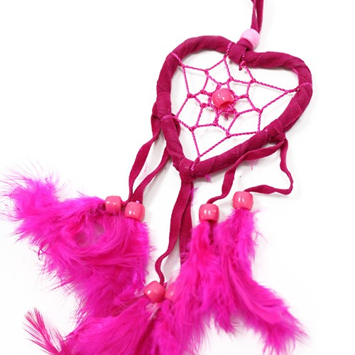 6 x Small Heart Dreamcatchers - Turquoise/Pink/Purple - Click Image to Close