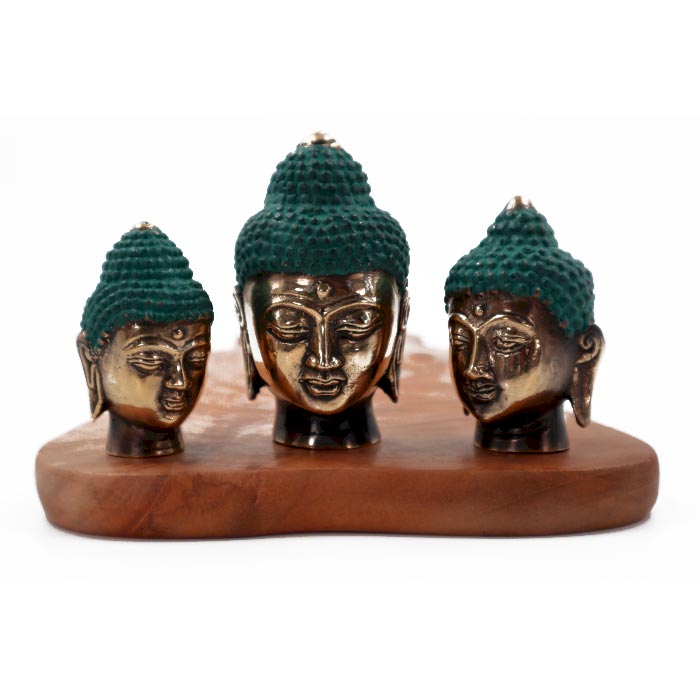 Set of 3 Buddha Heads - Click Image to Close
