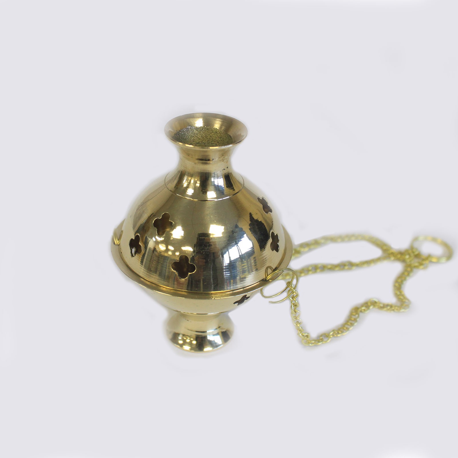 Hanging Brass Incense Burner - Click Image to Close
